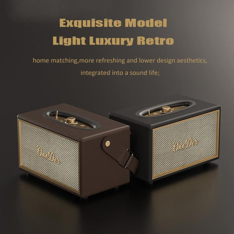 Oneder D6 40W Retro Classic Wooden Portable Outdoor Bluetooth Speaker(Brown) - HoMEdemic™ 