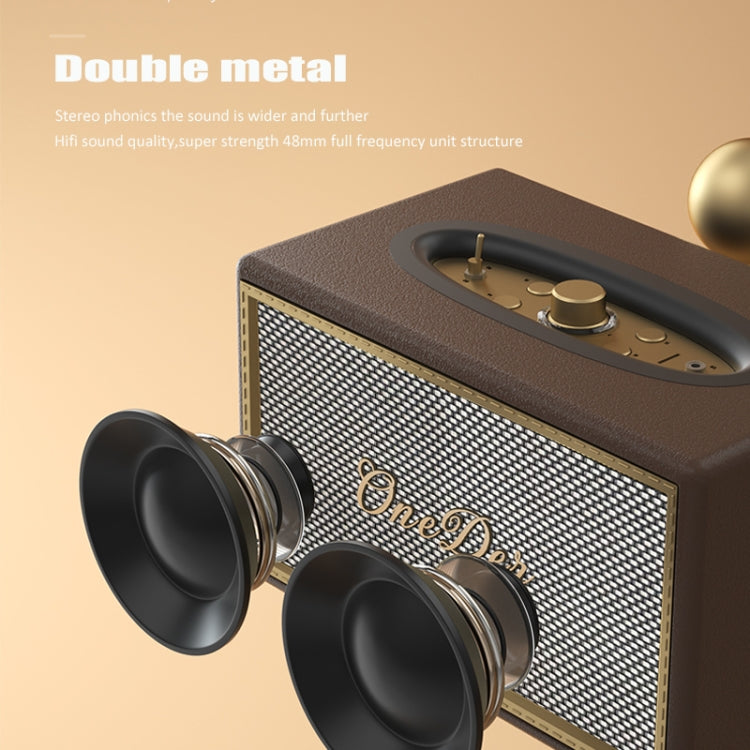 Oneder D6 40W Retro Classic Wooden Portable Outdoor Bluetooth Speaker(Black) - HoMEdemic™ 