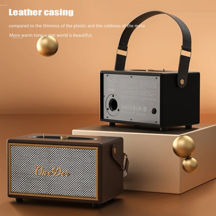 Oneder D6 40W Retro Classic Wooden Portable Outdoor Bluetooth Speaker(Brown) - HoMEdemic™ 