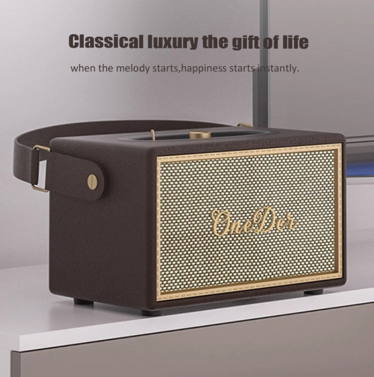 Oneder D6 40W Retro Classic Wooden Portable Outdoor Bluetooth Speaker(Brown) - HoMEdemic™ 