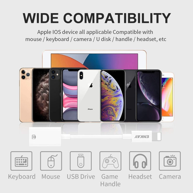 ENKAY ENK-AT108 8 Pin to USB 3.0 OTG Adapter Data Cable for iPhone / iPad - HoMEdemic™ 