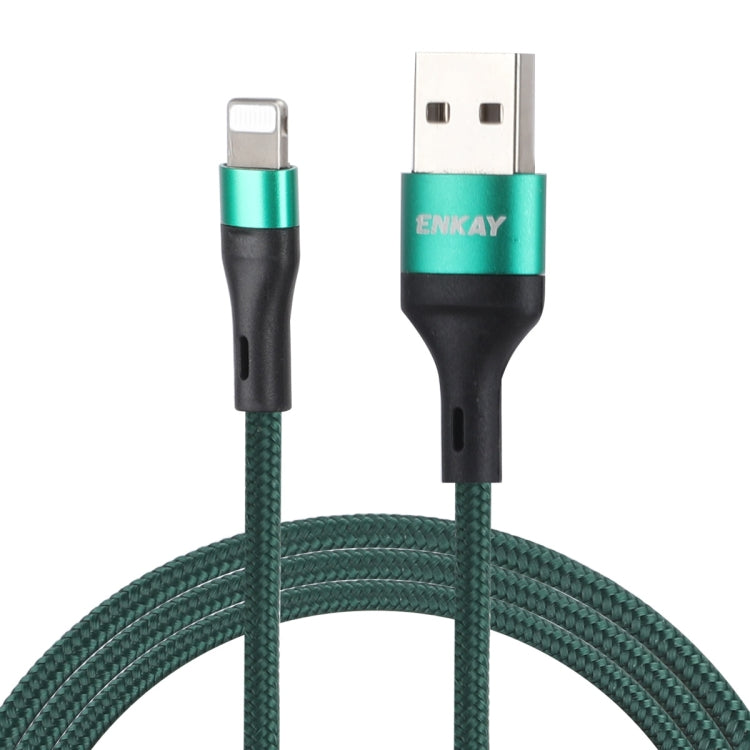 ENKAY ENK-CB118 1m USB 3.0 to 8 Pin 3A Fast Charging Sync Data Cable(Green) - HoMEdemic™ 