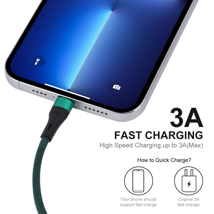 ENKAY ENK-CB118 1m USB 3.0 to 8 Pin 3A Fast Charging Sync Data Cable(Green) - HoMEdemic™ 