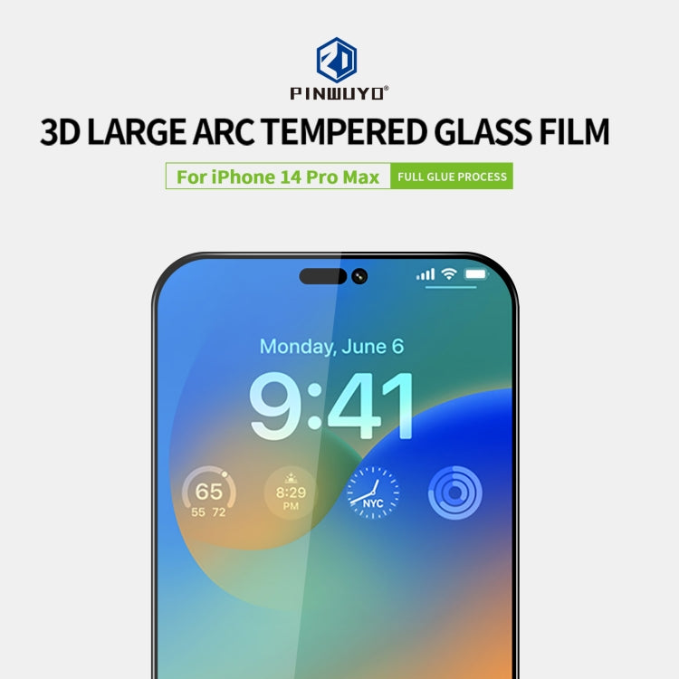 For iPhone 14 Pro Max PINWUYO 9H 3D Curved Full Explosion-proof Tempered Glass Film - HoMEdemic™ 