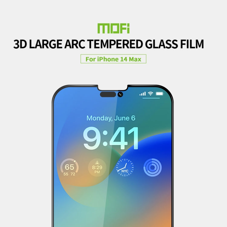 For iPhone 14 Plus MOFI 9H 3D Explosion-proof Curved Screen Tempered Glass Film(Black) - HoMEdemic™ 
