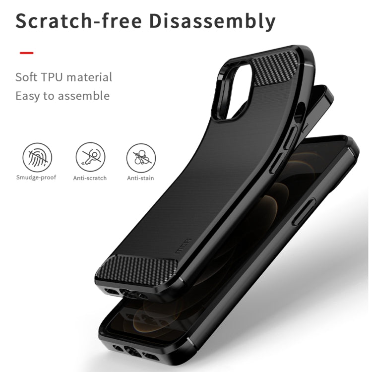 For iPhone 14 Plus MOFI Gentleness Brushed Texture Carbon Fiber TPU Phone Case  (Black) - HoMEdemic™ 