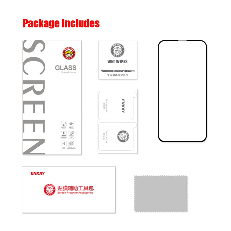 For iPhone 14 ENKAY Full Glue 0.26mm 9H 2.5D Tempered Glass Full Film - HoMEdemic™ 