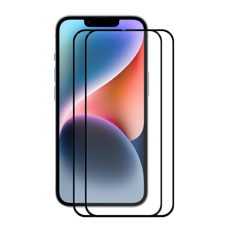 For iPhone 14 Plus 2pcs ENKAY Full Glue 0.26mm 9H 2.5D Tempered Glass Full Film - HoMEdemic™ 