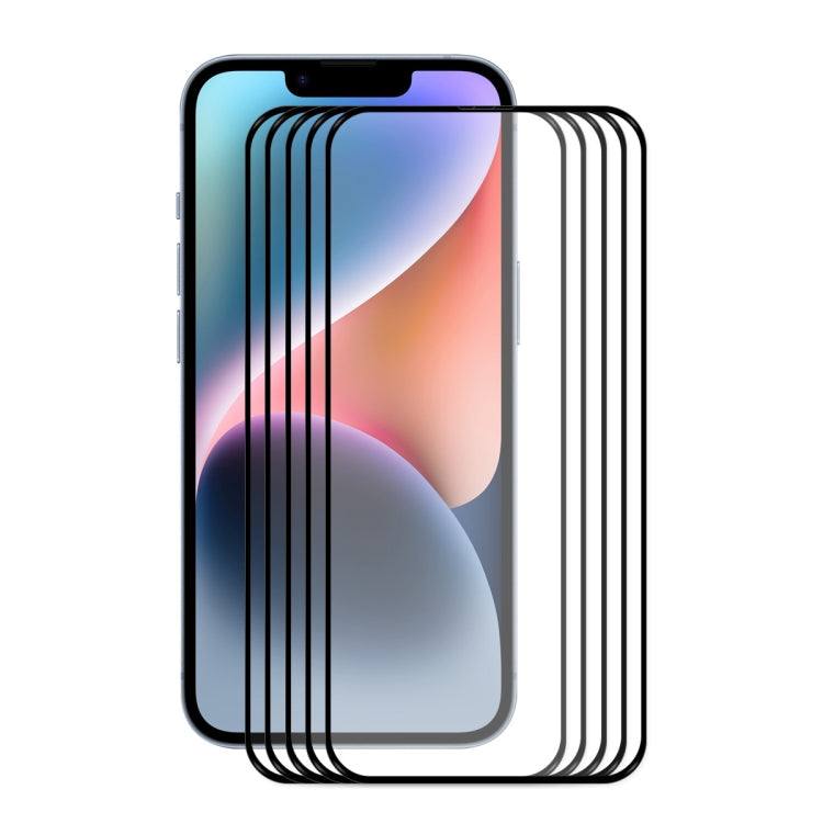 For iPhone 14 Plus 5pcs ENKAY Full Glue 0.26mm 9H 2.5D Tempered Glass Full Film - HoMEdemic™ 