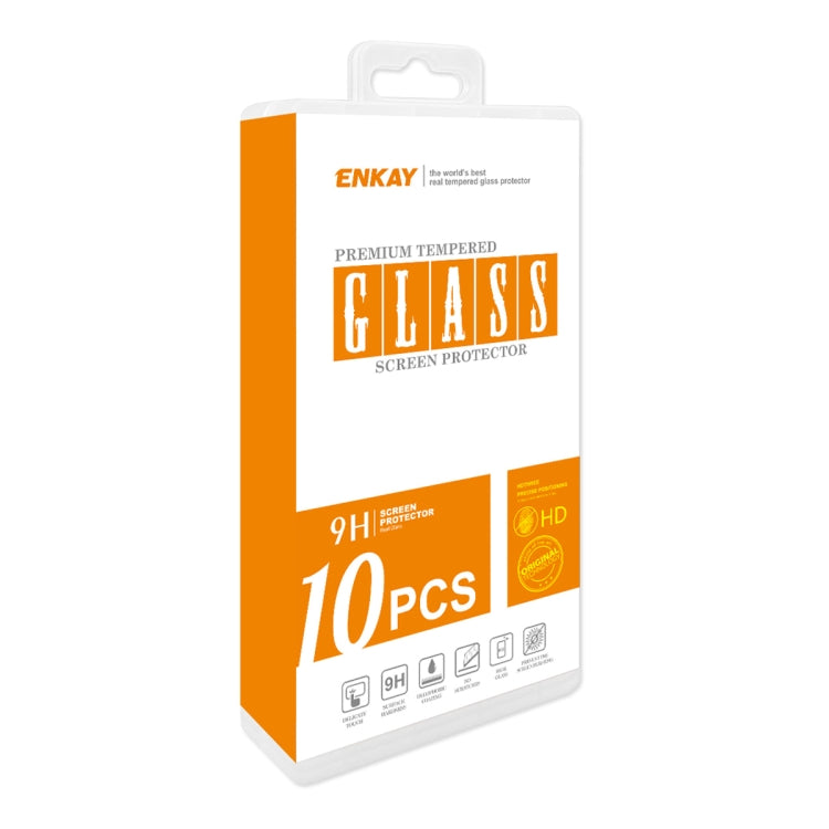 For iPhone 14 Plus 10pcs ENKAY Full Glue 0.26mm 9H 2.5D Tempered Glass Full Film - HoMEdemic™ 