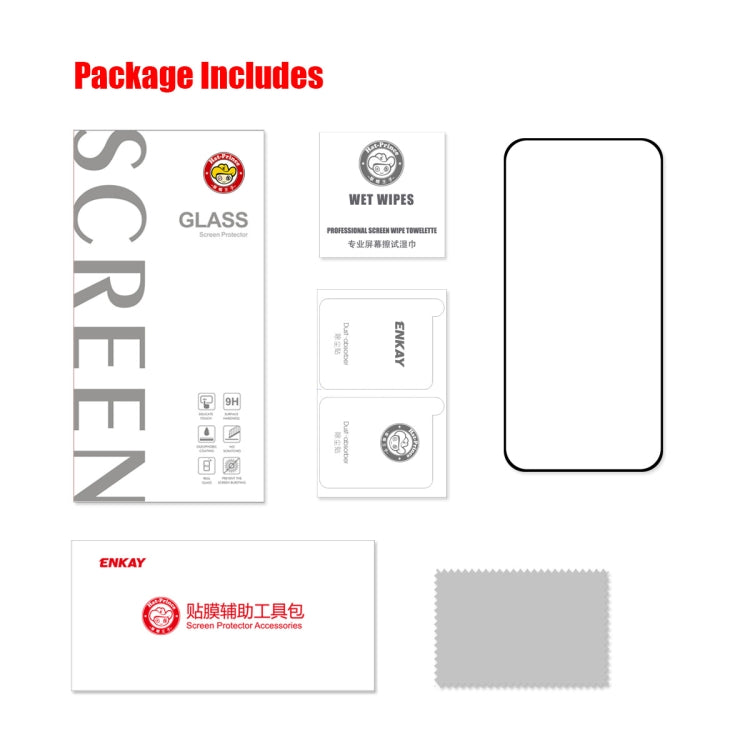 For iPhone 14 Pro Max ENKAY Full Glue 0.26mm 9H 2.5D Tempered Glass Full Film - HoMEdemic™ 