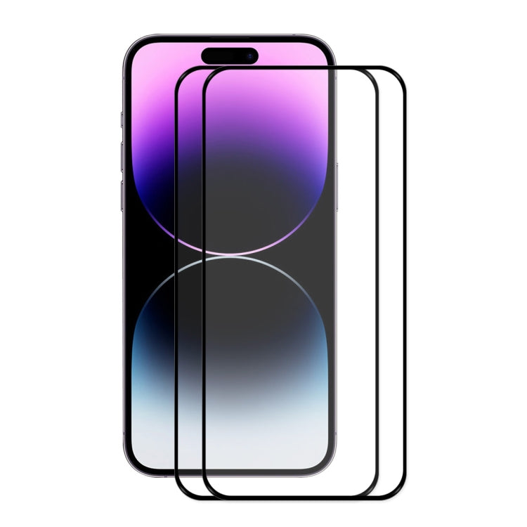 For iPhone 14 Pro Max 2pcs ENKAY Full Glue 0.26mm 9H 2.5D Tempered Glass Full Film - HoMEdemic™ 