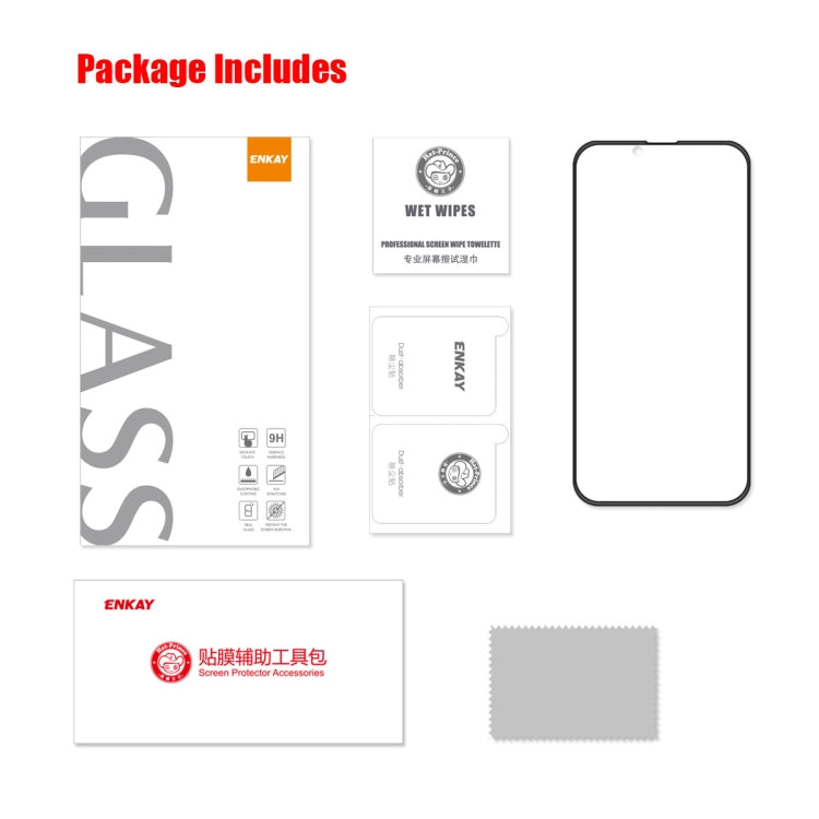 For iPhone 14 Plus ENKAY Full Glue Tempered Glass Anti-fall Full Film - HoMEdemic™ 