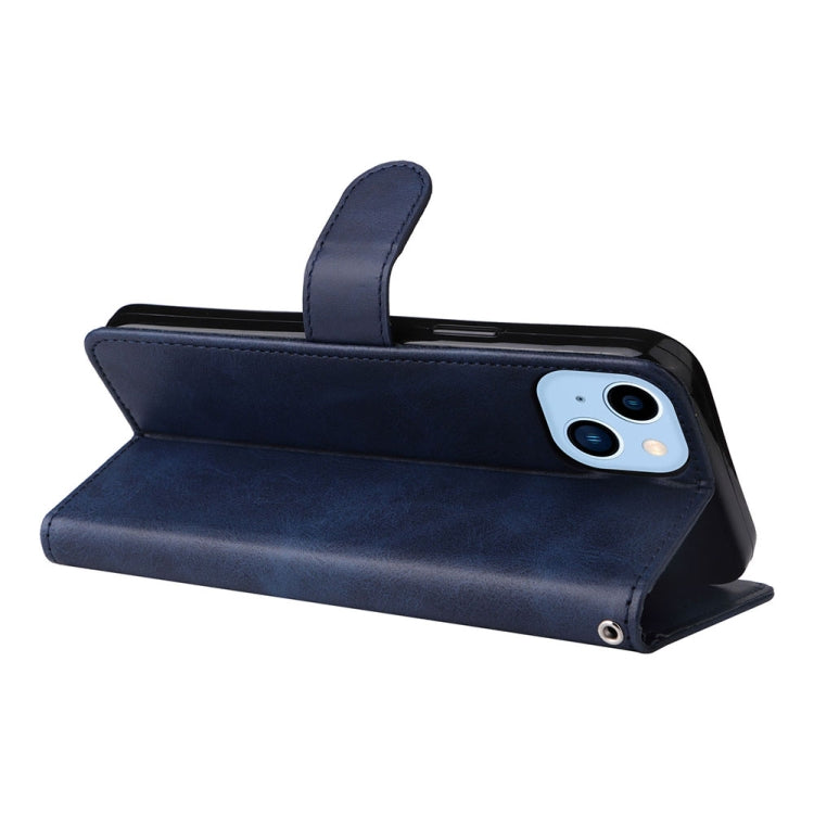 For iPhone 14 JSM Calf Texture Leather Phone Case (Blue) - HoMEdemic™ 