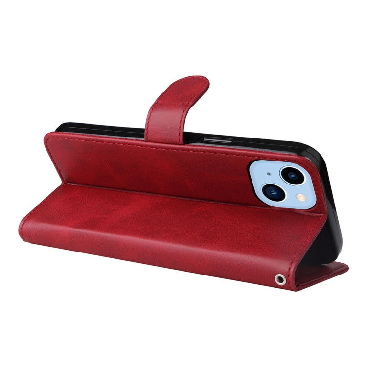 For iPhone 14 Plus JSM Calf Texture Leather Phone Case (Red) - HoMEdemic™ 