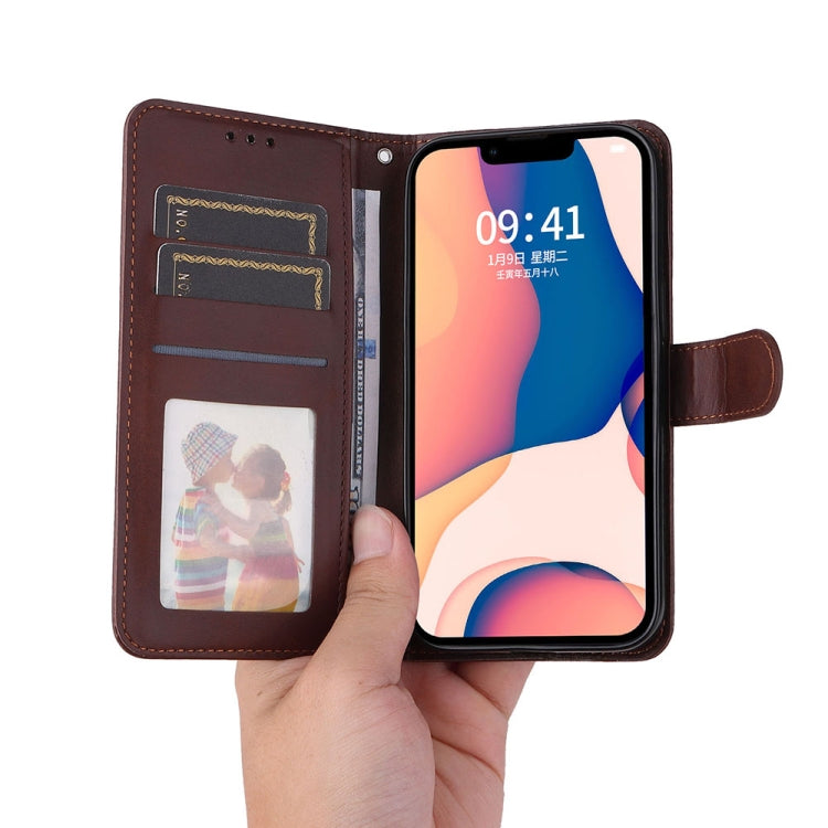 For iPhone 14 Plus JSM Calf Texture Leather Phone Case (Brown) - HoMEdemic™ 