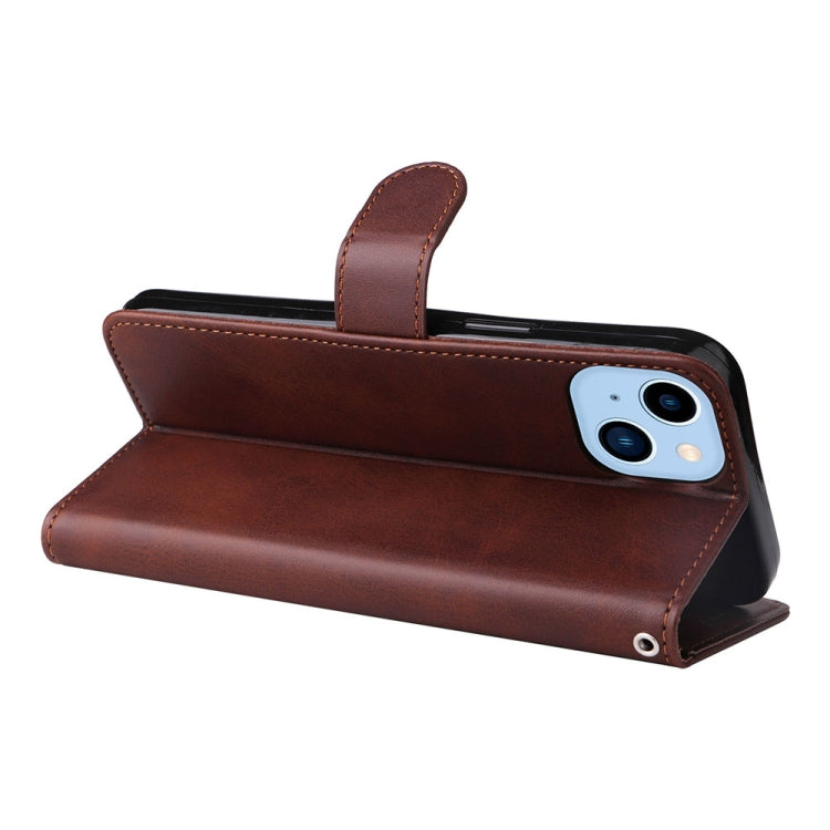 For iPhone 14 Plus JSM Calf Texture Leather Phone Case (Brown) - HoMEdemic™ 