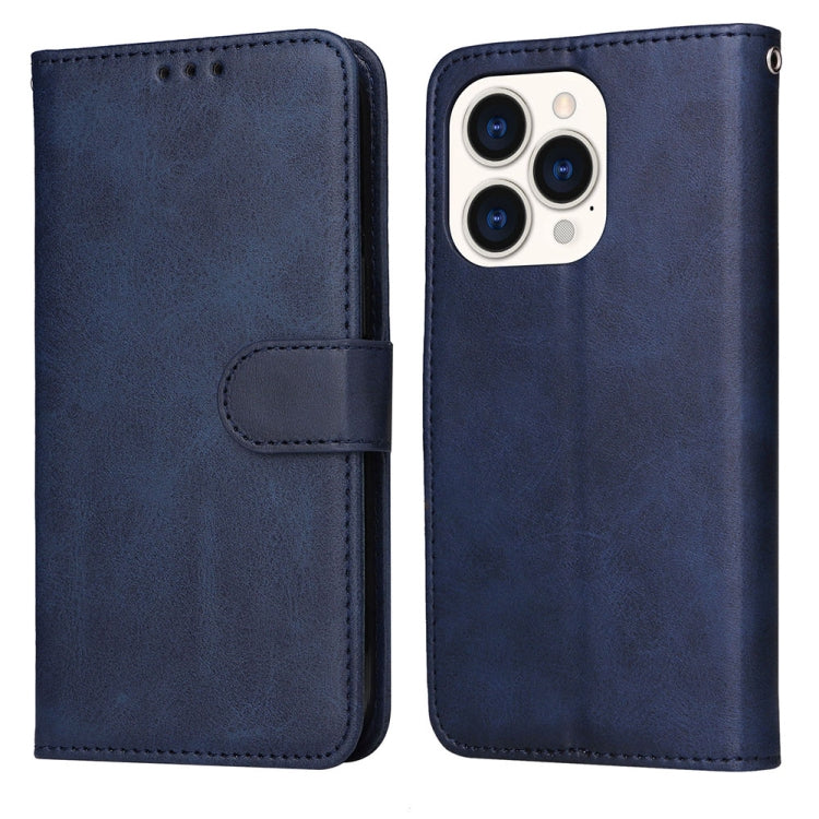 For iPhone 14 Pro JSM Calf Texture Leather Phone Case(Blue) - HoMEdemic™ 
