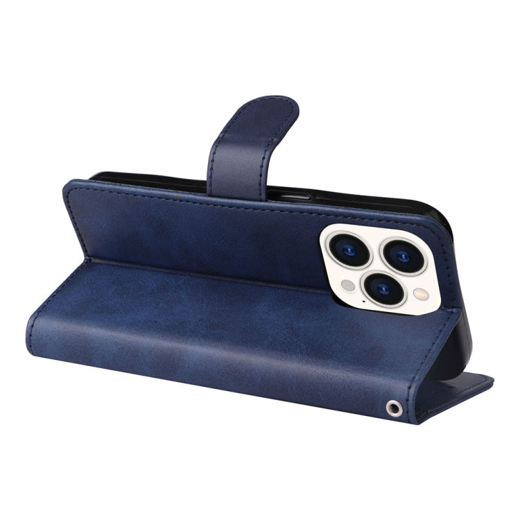 For iPhone 14 Pro JSM Calf Texture Leather Phone Case(Blue) - HoMEdemic™ 