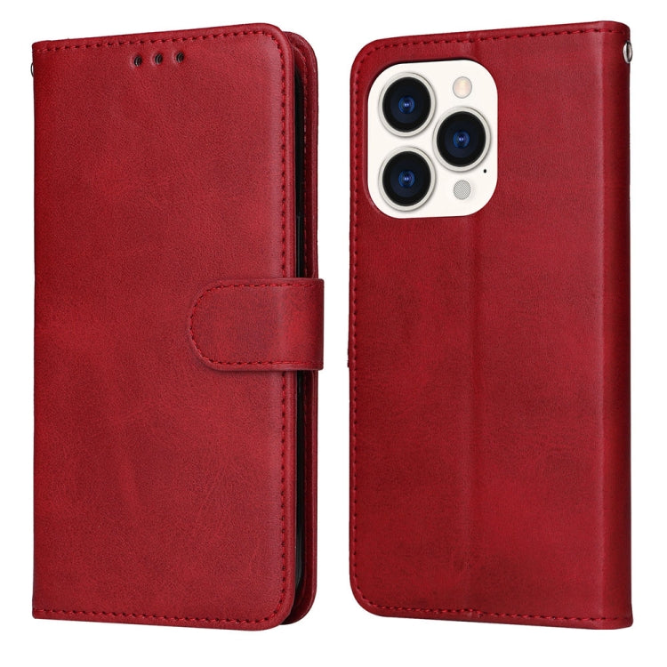 For iPhone 14 Pro Max JSM Calf Texture Leather Phone Case (Red) - HoMEdemic™ 