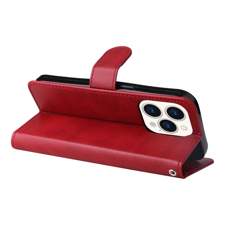 For iPhone 14 Pro Max JSM Calf Texture Leather Phone Case (Red) - HoMEdemic™ 