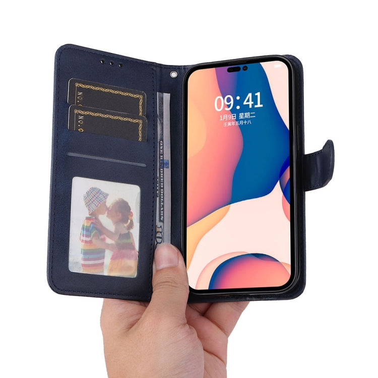 For iPhone 14 Pro Max JSM Calf Texture Leather Phone Case (Blue) - HoMEdemic™ 