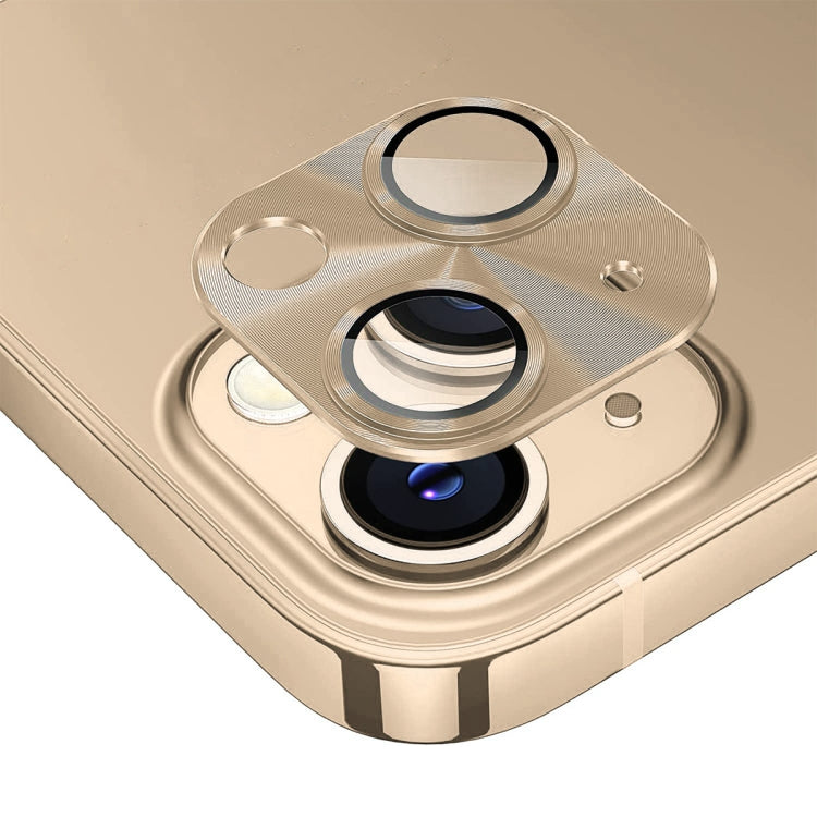 For iPhone 14 / 14 Plus ENKAY Aluminium Alloy Tempered Glass Lens Cover Film(Gold) - HoMEdemic™ 