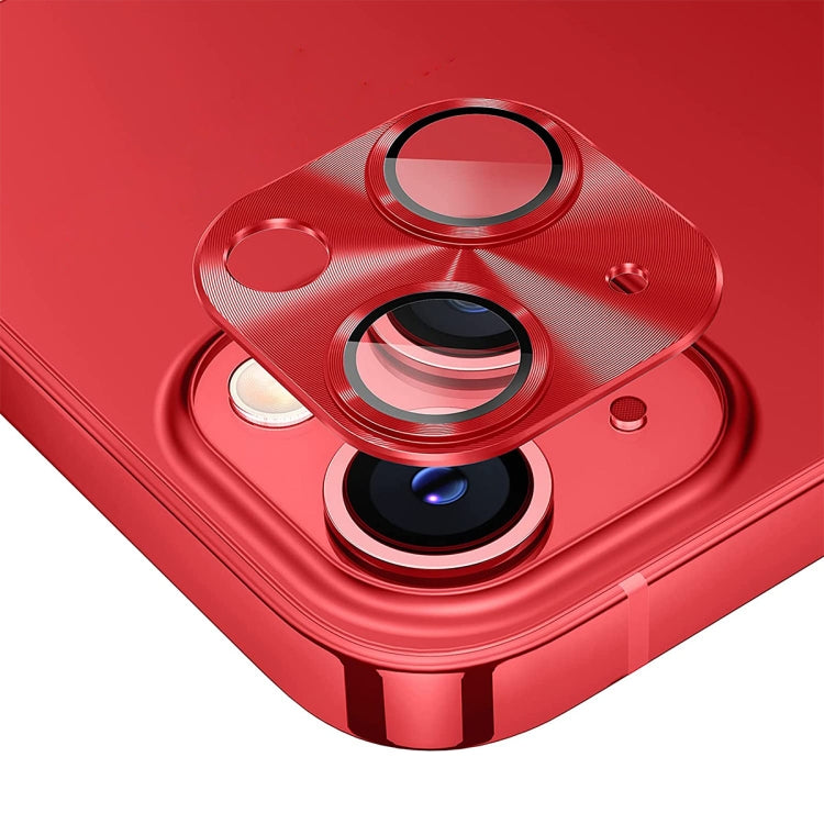 For iPhone 14 / 14 Plus ENKAY Aluminium Alloy Tempered Glass Lens Cover Film (Red) - HoMEdemic™ 