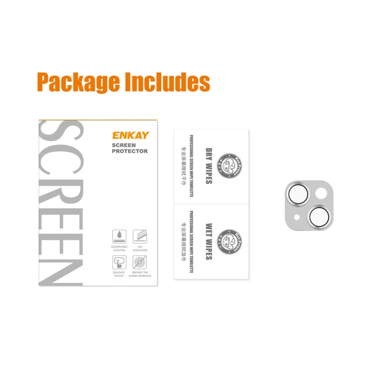 For iPhone 14 / 14 Plus ENKAY Aluminium Alloy Tempered Glass Lens Cover Film(Gold) - HoMEdemic™ 