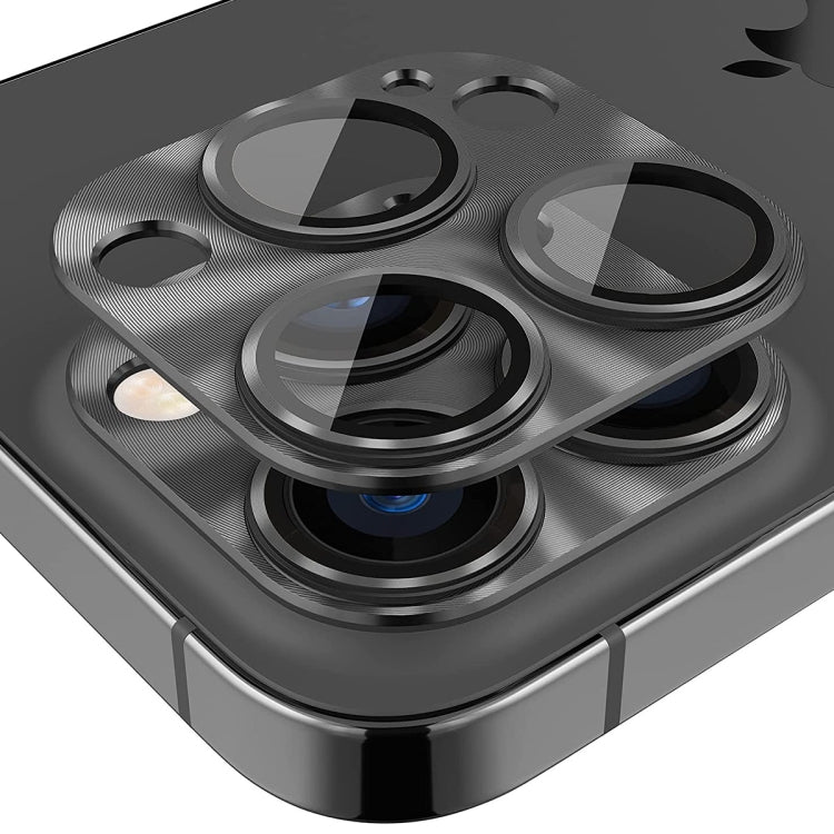ENKAY Aluminium Alloy Tempered Glass Lens Cover Film For iPhone 14 Pro / 14 Pro Max(Black) - HoMEdemic™ 