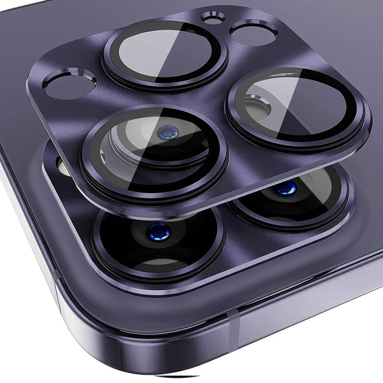 ENKAY Aluminium Alloy Tempered Glass Lens Cover Film For iPhone 14 Pro / 14 Pro Max(Purple) - HoMEdemic™ 