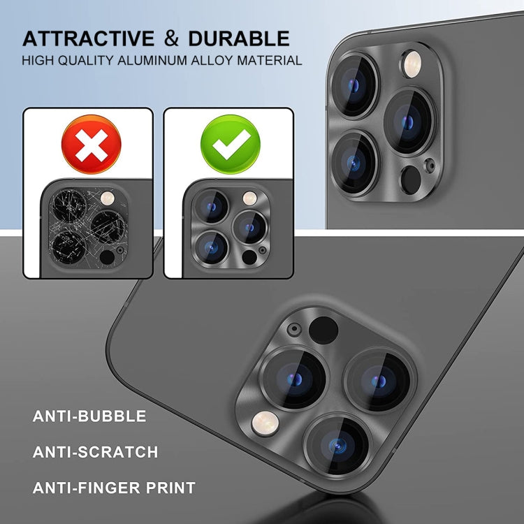 ENKAY Aluminium Alloy Tempered Glass Lens Cover Film For iPhone 14 Pro / 14 Pro Max(Black) - HoMEdemic™ 