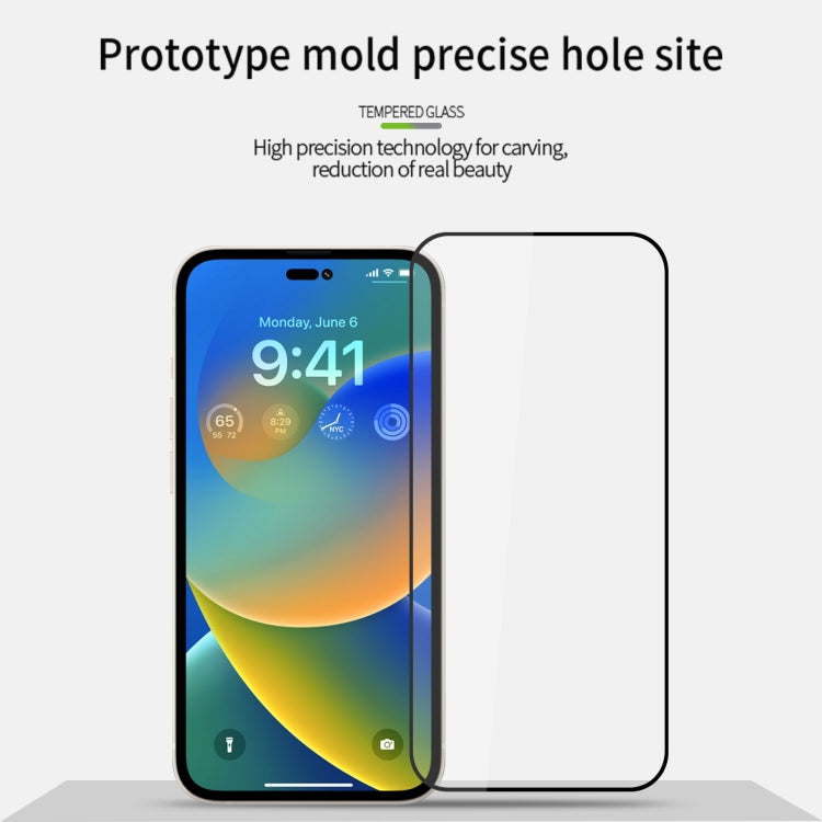 For iPhone 14 Pro Max PINWUYO 9H 2.5D Full Screen Tempered Glass Film(Black) - HoMEdemic™ 