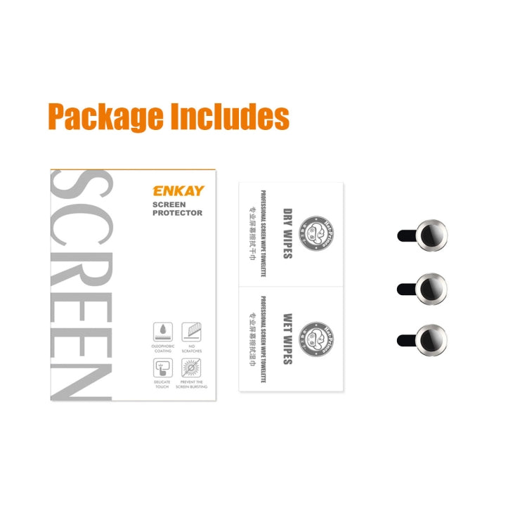 For iPhone 14 Pro / 14 Pro Max ENKAY 9H Rear Lens Metal Ring Tempered Glass Film(Gold) - HoMEdemic™ 