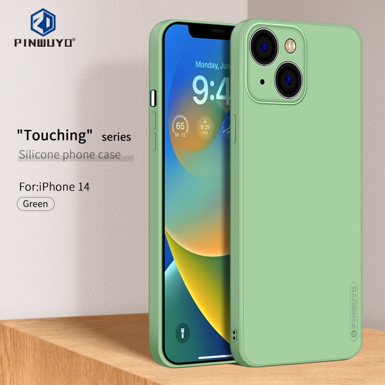 For iPhone 14 PINWUYO Sense Series Liquid Silicone TPU Phone Case (Green) - HoMEdemic™ 