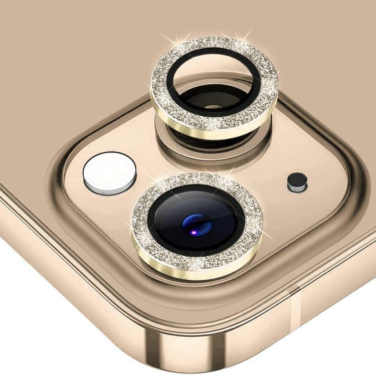 For iPhone 13 ENKAY Glitter Rear Lens Aluminium Alloy Tempered Glass Film(Golden) - HoMEdemic™ 
