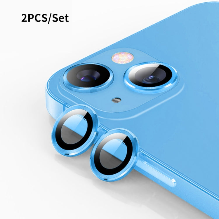 For iPhone 14 / 14 Plus ENKAY 9H Rear Lens Aluminium Alloy Tempered Glass Film(Blue) - HoMEdemic™ 