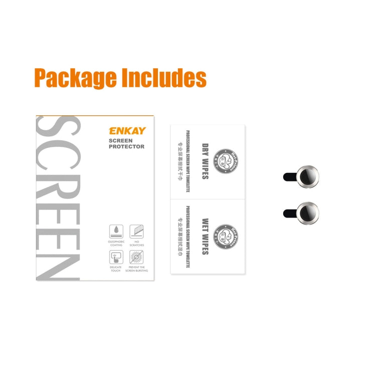 For iPhone 14 / 14 Plus ENKAY 9H Rear Lens Aluminium Alloy Tempered Glass Film(Silver) - HoMEdemic™ 