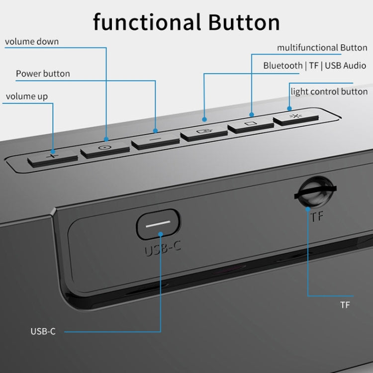 AEC BT601 RGB Light HiFi Soundbar Bluetooth Speaker Home Theater - HoMEdemic™ 