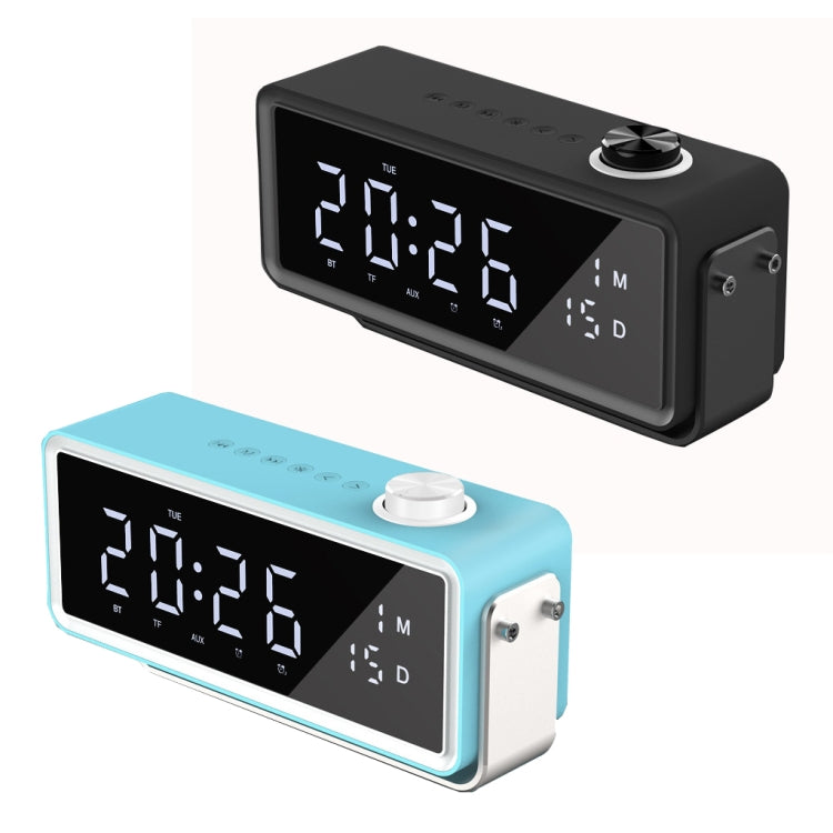 AEC K5 Mirror Alarm Clock Bluetooth Speakers with LED Light Support TF / FM(Blue) - HoMEdemic™ 