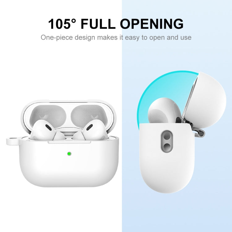 For Apple AirPods Pro 2 2022 ENKAY Thickened Silicone Protective Case with Keychain(White) - HoMEdemic™ 