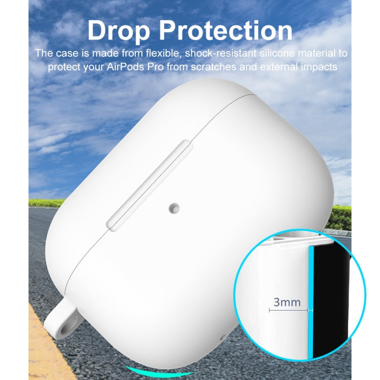 For Apple AirPods Pro 2 2022 ENKAY Thickened Silicone Protective Case with Keychain(White) - HoMEdemic™ 