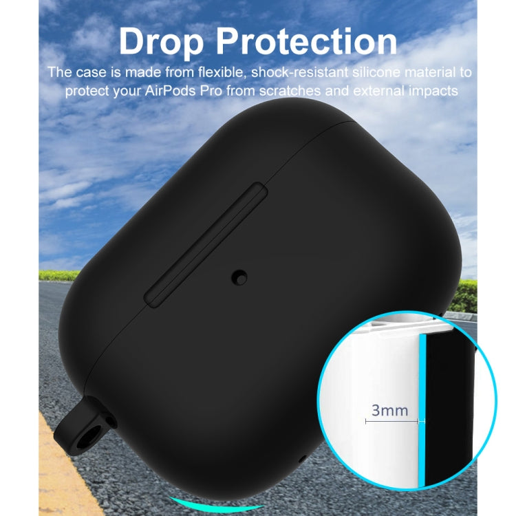 For Apple AirPods Pro 2 2022 ENKAY Thickened Silicone Protective Case with Keychain(Black) - HoMEdemic™ 
