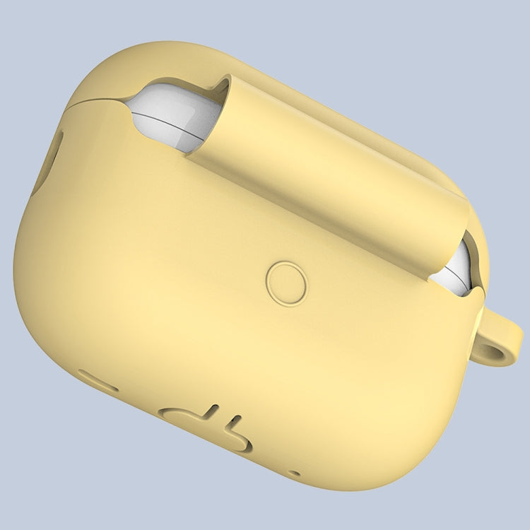 For Apple AirPods Pro 2 2022 ENKAY Thickened Silicone Protective Case with Keychain(Yellow) - HoMEdemic™ 