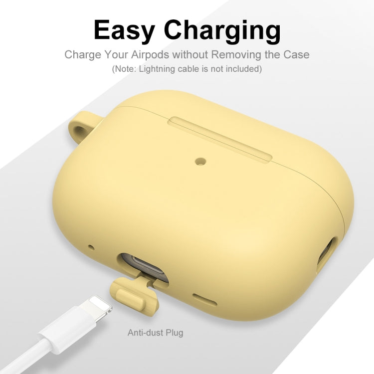 For Apple AirPods Pro 2 2022 ENKAY Thickened Silicone Protective Case with Keychain(Yellow) - HoMEdemic™ 