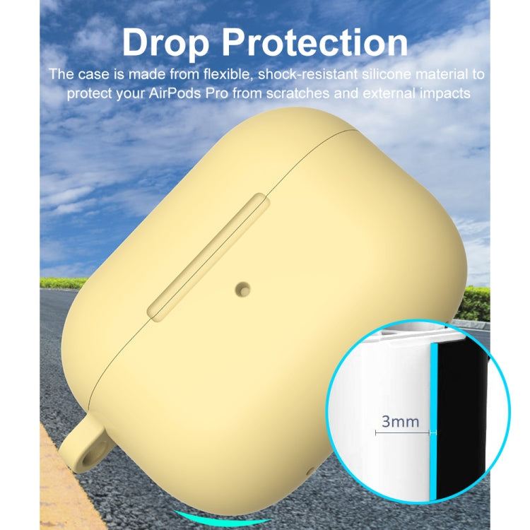 For Apple AirPods Pro 2 2022 ENKAY Thickened Silicone Protective Case with Keychain(Yellow) - HoMEdemic™ 