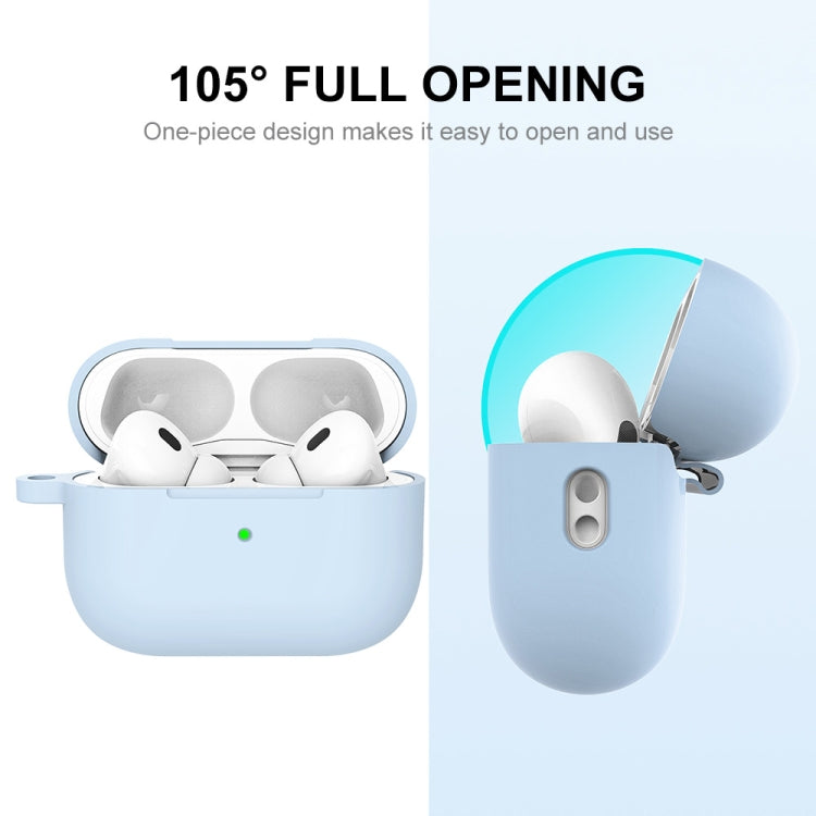 For Apple AirPods Pro 2 2022 ENKAY Thickened Silicone Protective Case with Keychain(Light Blue) - HoMEdemic™ 