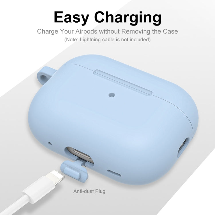 For Apple AirPods Pro 2 2022 ENKAY Thickened Silicone Protective Case with Keychain(Light Blue) - HoMEdemic™ 