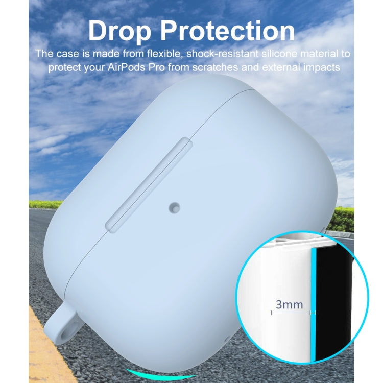 For Apple AirPods Pro 2 2022 ENKAY Thickened Silicone Protective Case with Keychain(Light Blue) - HoMEdemic™ 