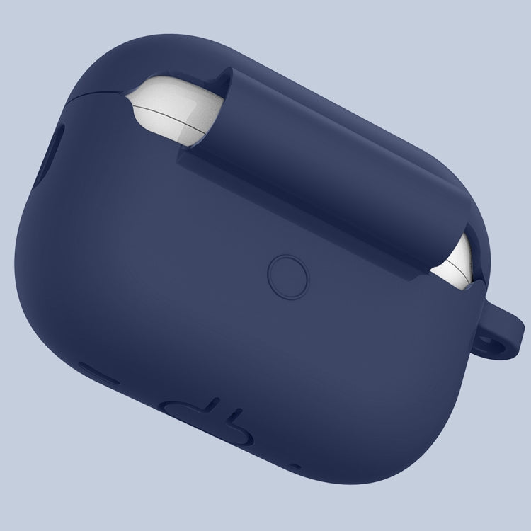 For Apple AirPods Pro 2 2022 ENKAY Thickened Silicone Protective Case with Keychain(Dark Blue) - HoMEdemic™ 